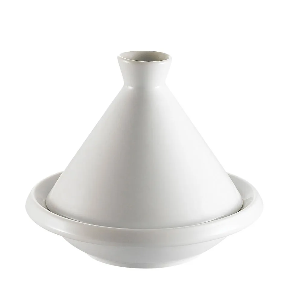 CAC China COL-A8 Set, 8½" Dia x 2" Deep Plate with 6" Dia x 7" Cover, White, Dishwasher Safe - Set