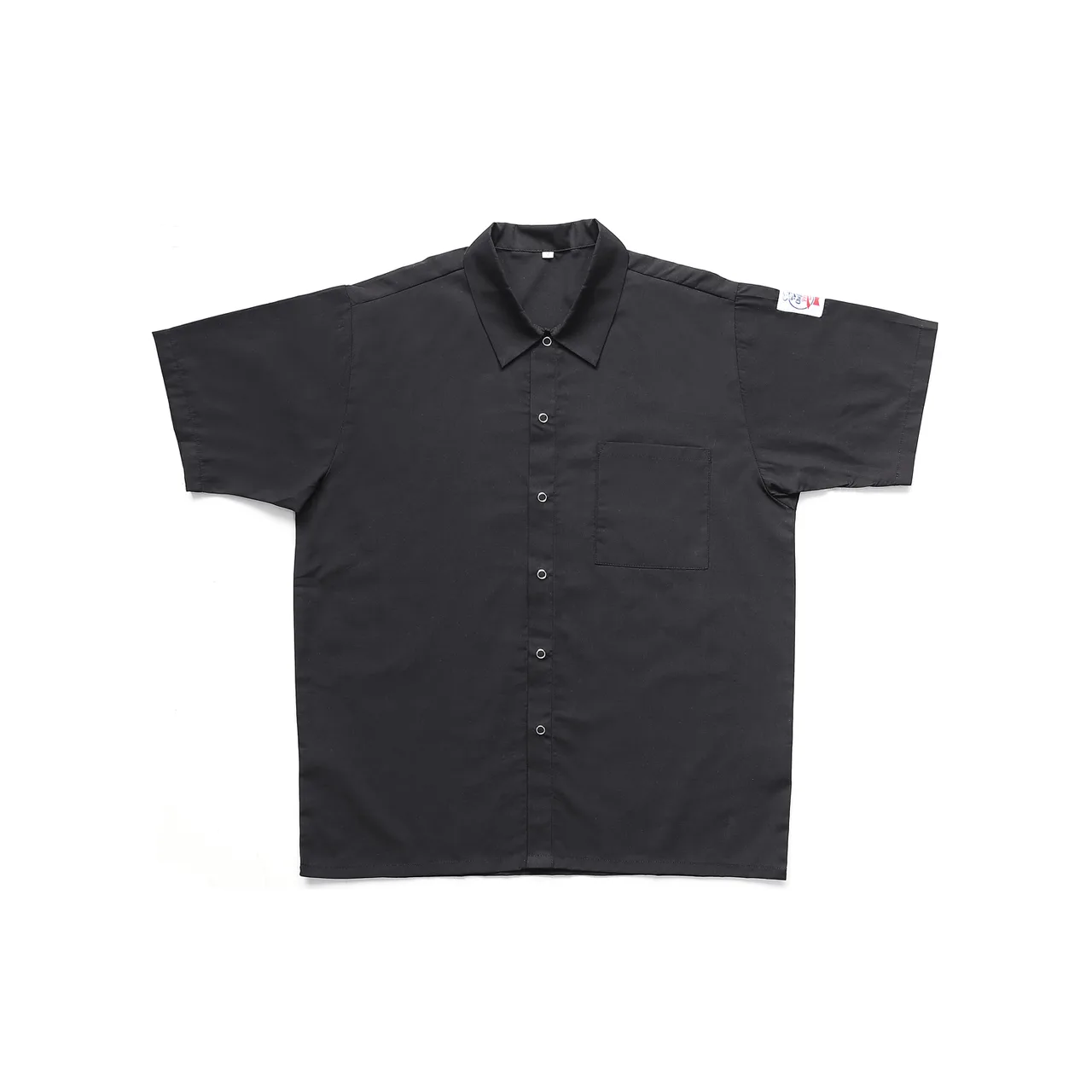 CAC China APST-8K2XL Chef's Pride Shirt, Black, 2XL, Snap Button Front
