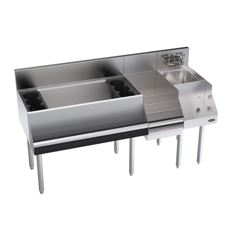 Krowne KR24-W60D-10 60" Blender Station Underbar Ice Bin/Cocktail Station w/ 10 Circuit - 110 lbs