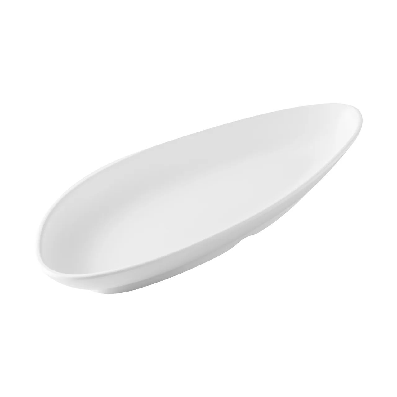 CAC China XSTN-14-W Shelton Triangular Platter, 13-1/8"W x 5-1/4"D x 1-1/2"H, Matte White, 1 Dozen