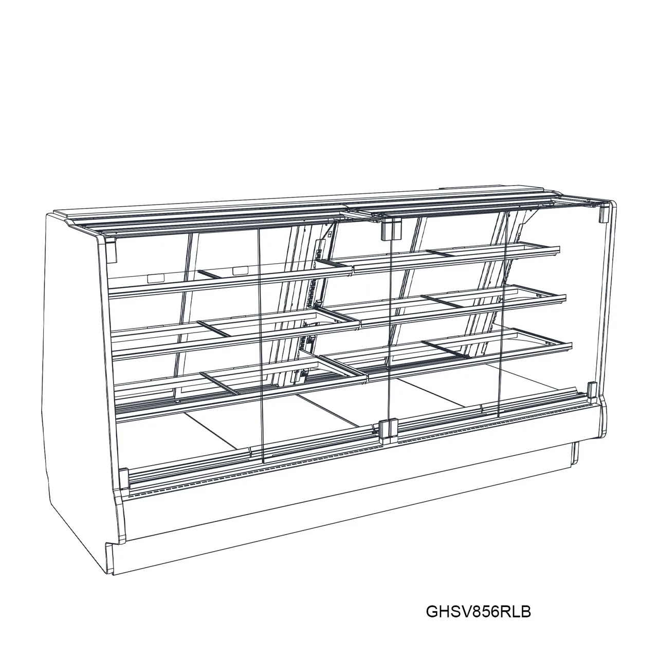 Structural Concepts GHSV656RLB 73" Dual Service Refrigerated Display Case