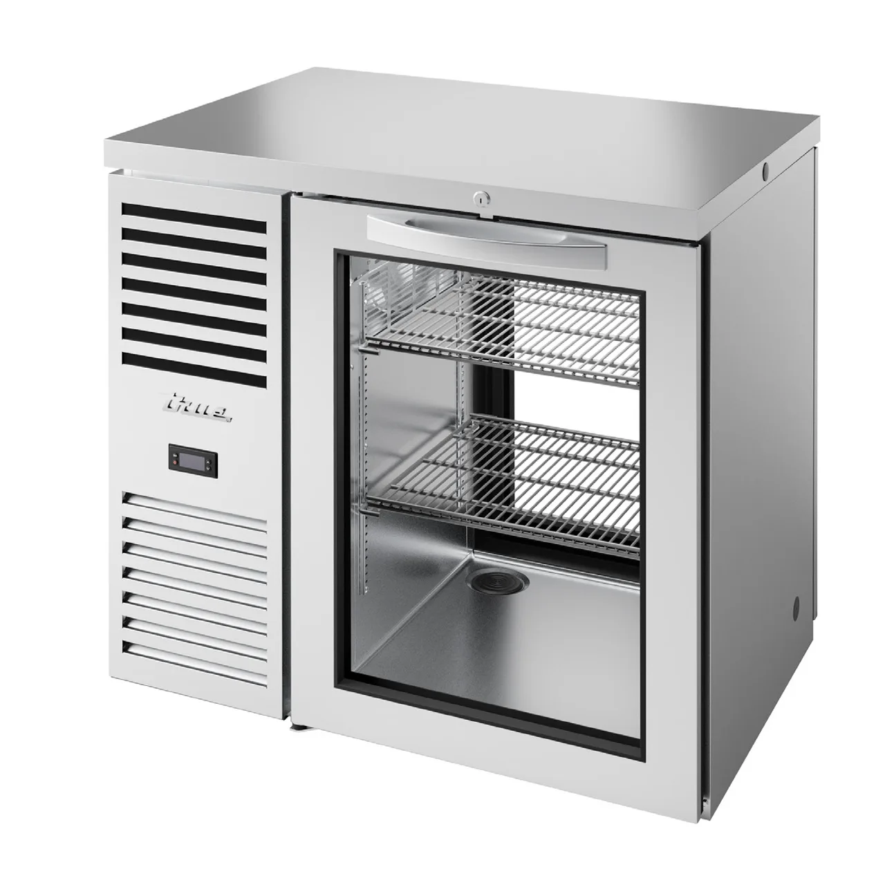 True TBR36-PTSZ1-L-S-G-G-1 36" 2 Glass Swing Door Pass-Thru Single Zone Refrigerator