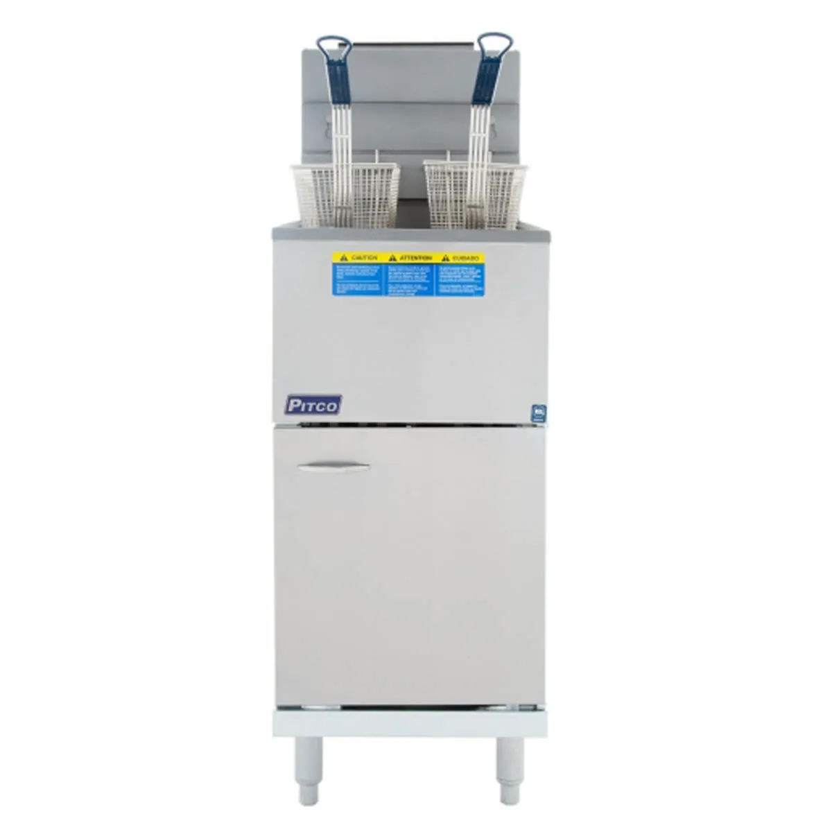 Pitco 35C+S Quick Ship Full Pot Floor Model Economy Gas Fryer w/ 35-40 lbs Capacity, 90.000 BTU