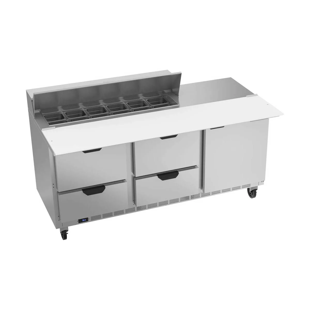 Beverage Air SPED72HC-12C-4 72" Sandwich/Salad Prep Table w/ 4 Drawers & 1 Door, 12 Pans