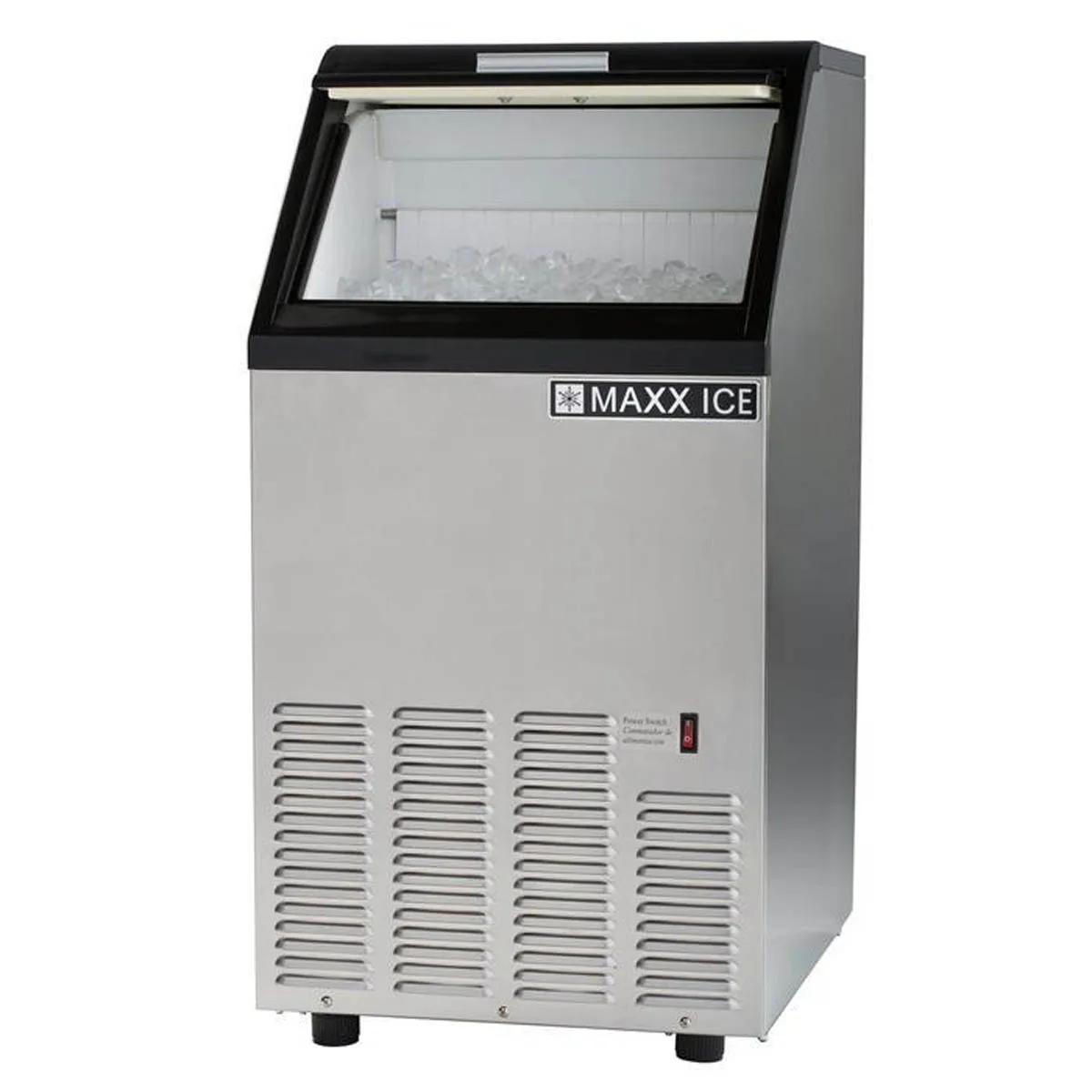 Maxx Ice MIM75 17" Air Cooled Full Cube 75 lb Undercounter Ice Machine with 25 lb Bin