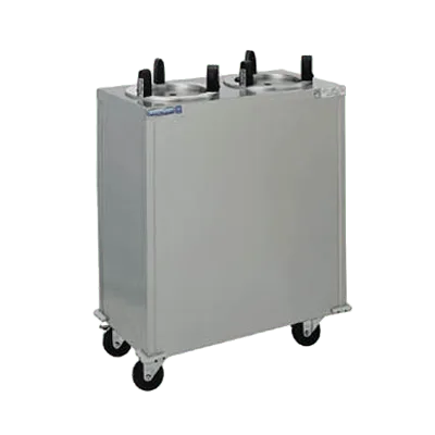 Delfield CAB2-575ET Mobile Enclosed 2-Stack Dish Dispenser w/ 5.75" Dia. Dish Size, Heated