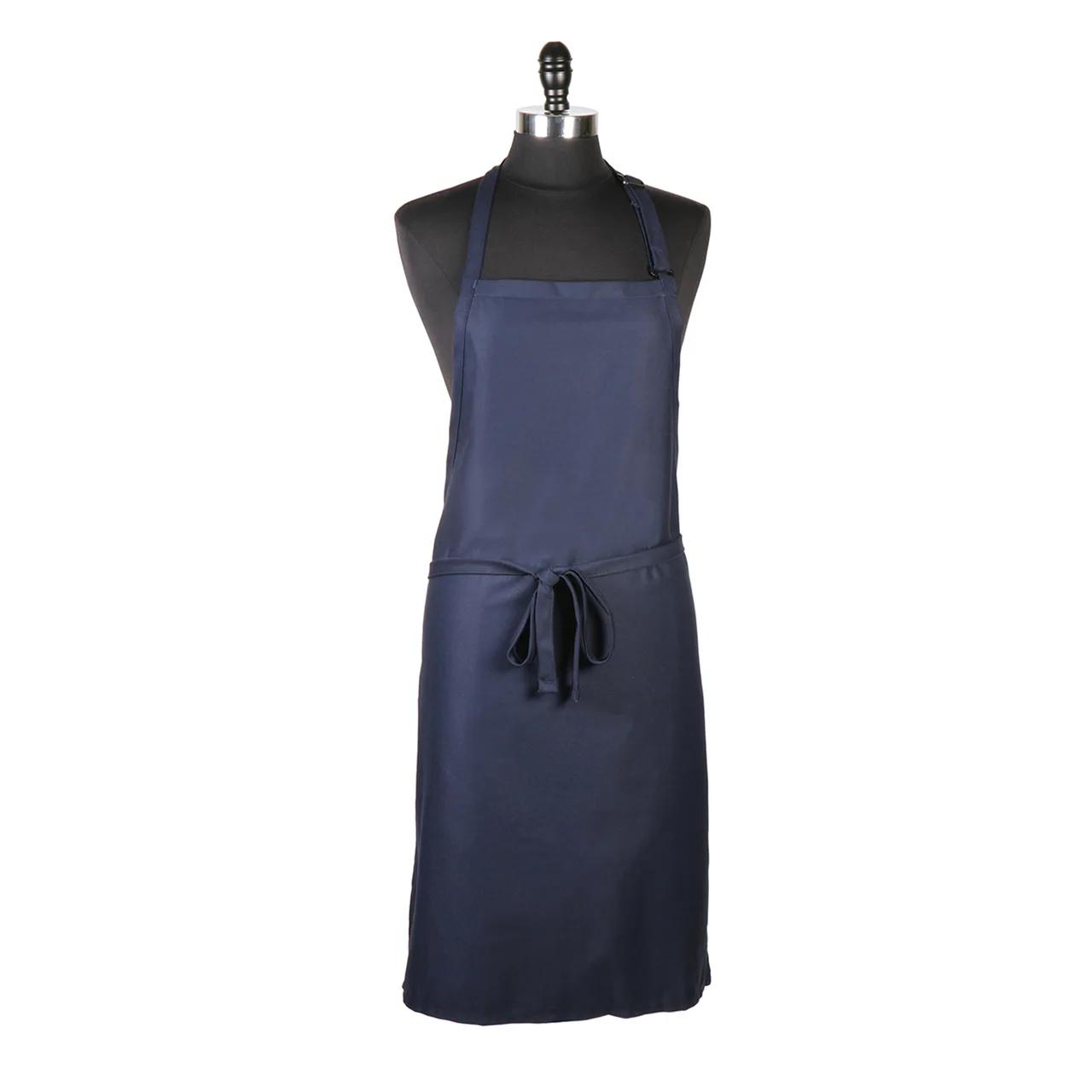 Mercer M61120NB Bib Apron, 33" x 23" Navy Blue, Neck Strap, 65/35 Poly/Cotton Twill, Pocket‑Free, Hospitality Kitchen