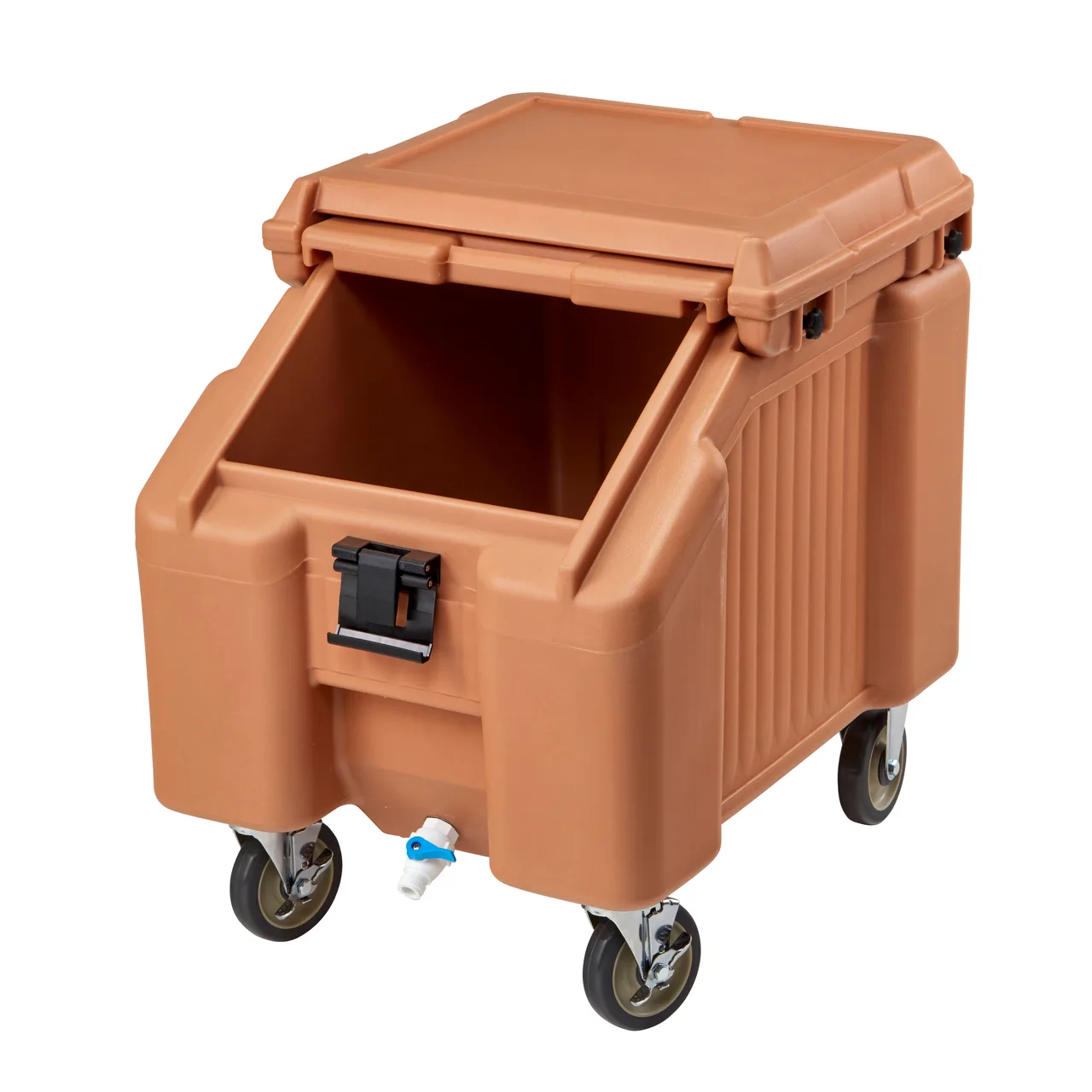 Cambro ICS100L157 Plastic Mobile Ice Bin / Ice Caddy, 100 lb, Coffee Beige