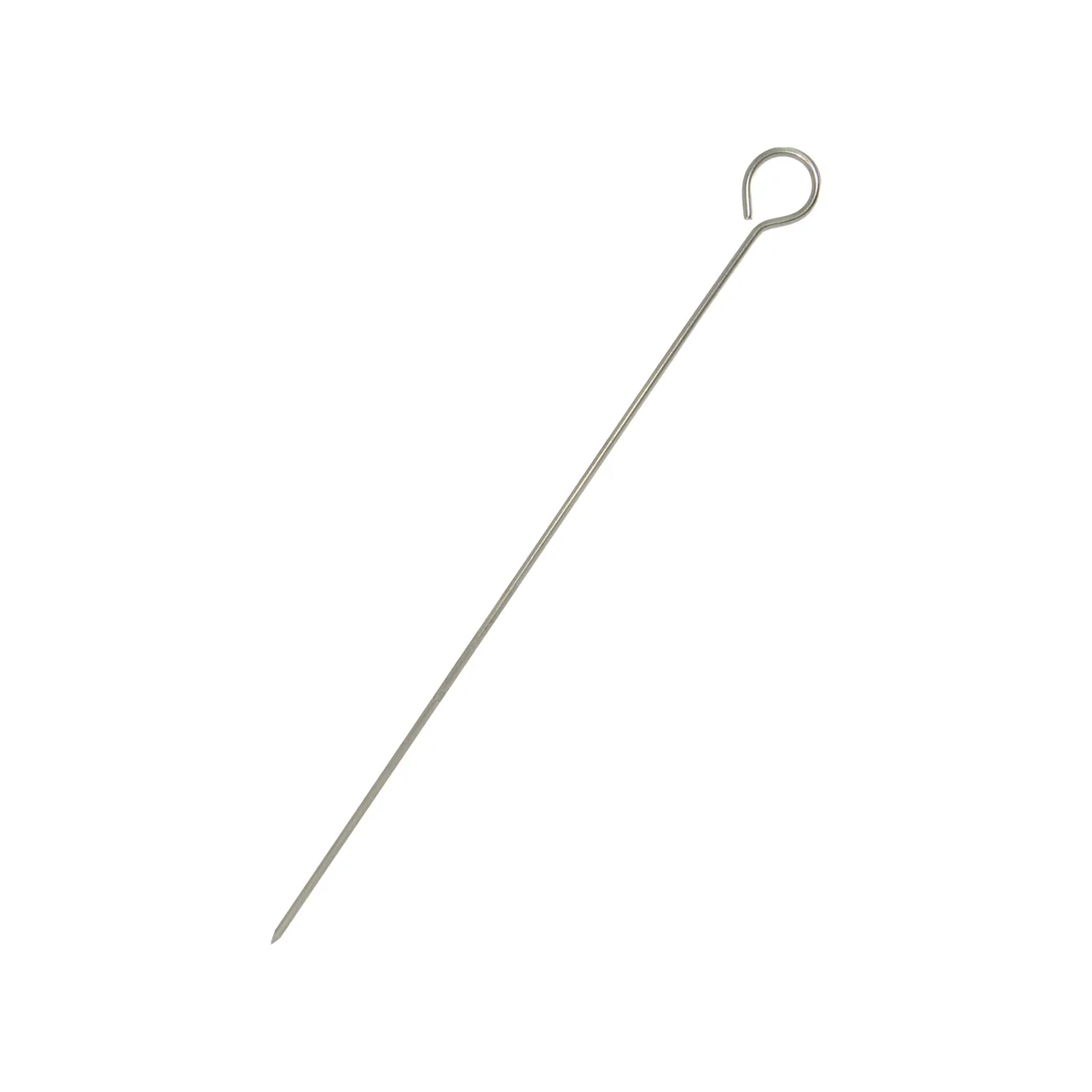 CAC China SKSR-12 Stainless Steel Metal Skewers, 10"-12" Round Looped Handle, Pointed End - 1 Dozen