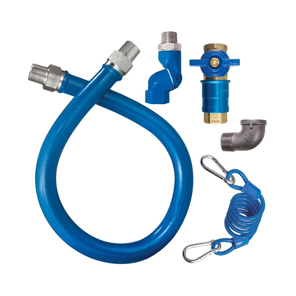 Dormont 1675KITCFS60 Deluxe Safety Quik 60" Gas Connector Kit, Swivel MAX, Elbow, Restraining Cable