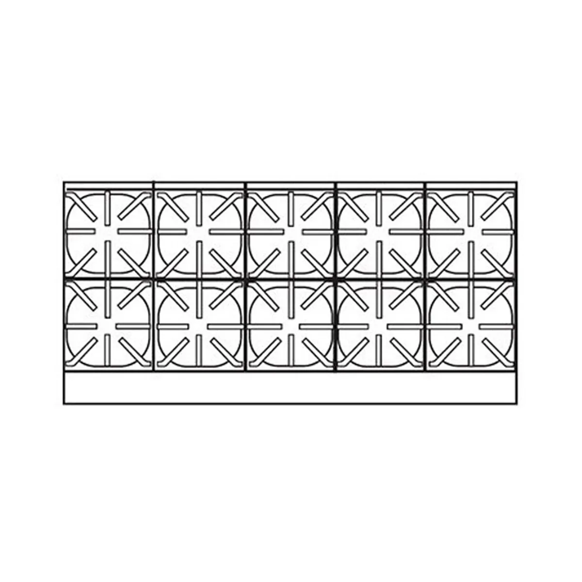 Imperial IHPA-10-60 60" Countertop Gas Hotplate with (10) Burners, Manual Controls, 320.000 BTU