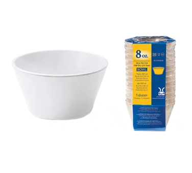 GET SP-BC-007-W Supermel™ Bouillon Cup, 8 Oz, 4" Dia x 2-1/4"H, Melamine, White - 1 Dozen