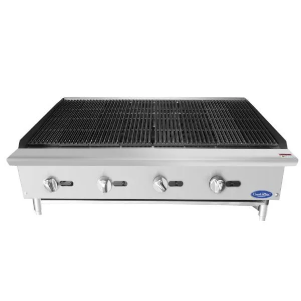 Atosa USA ATRC-48 48" Countertop Gas Charbroiler, (4) Stainless Steel Burners with Manual Controls