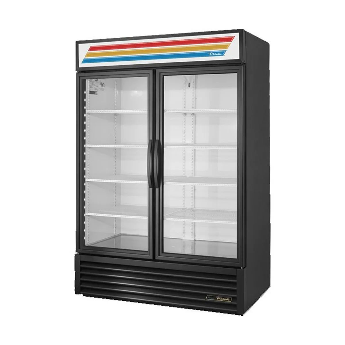 True GDM-49-HC~TSL01 54" 2-Section Glass Swing Door Refrigerated Merchandiser