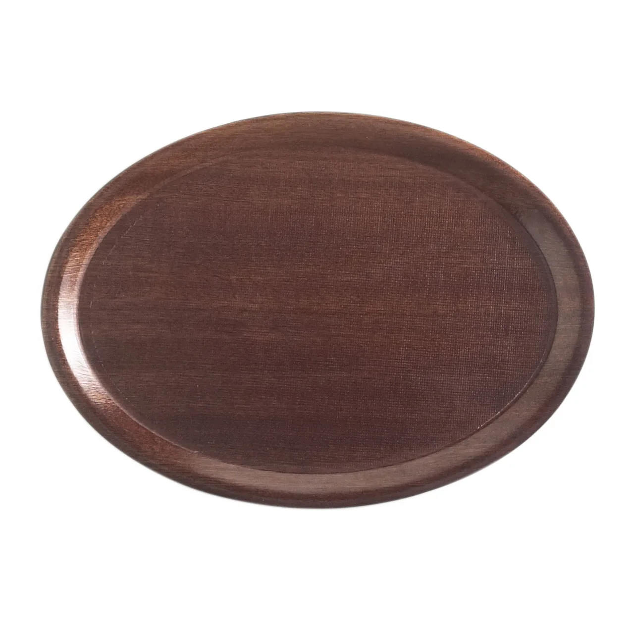 Cambro 2500308 Camtray Oval Tray, 19‑1/4" x 24" Fiberglass, Burma Teak, NSF, Dishwasher Safe