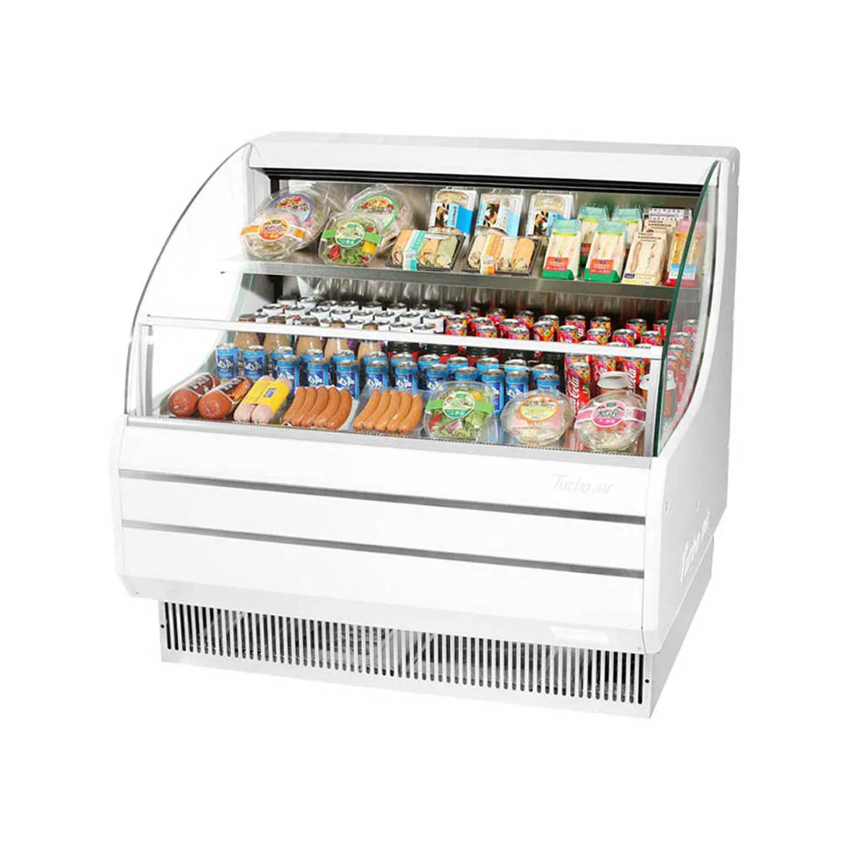Turbo Air TOM-50LW-N 50" Horizontal Open Air Merchandiser in White, Self-Contained, 1 Shelf