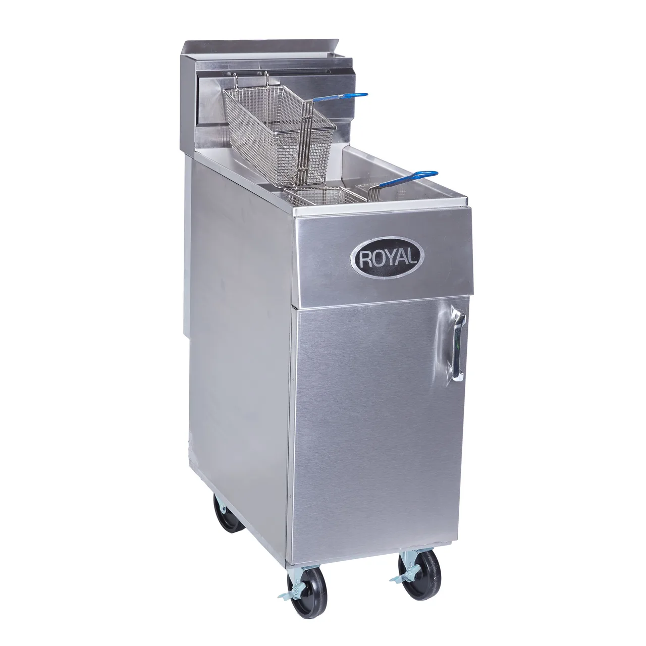 Royal Range of California REEF-35 Full Pot Floor Model Gas Fryer w/ 35-lb Capacity, 2 Twin Baskets