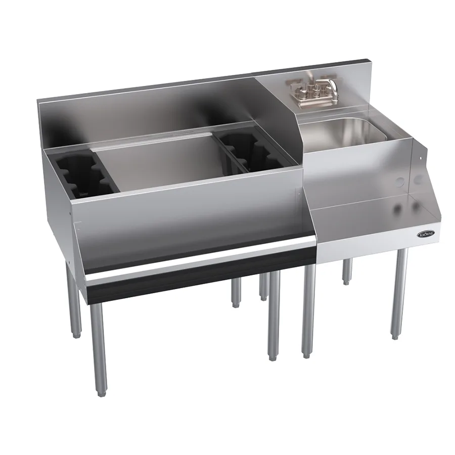 Krowne KR24-W48L-10 48" Blender Station Underbar Ice Bin/Cocktail Station w/ 10 Circuit - 92 lbs / Left