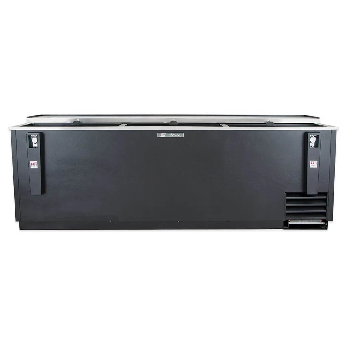 True TD-95-38-HC 95" Solid Slide Lid Deep Well Horizontal Bottle Cooler w/ LED Lighting