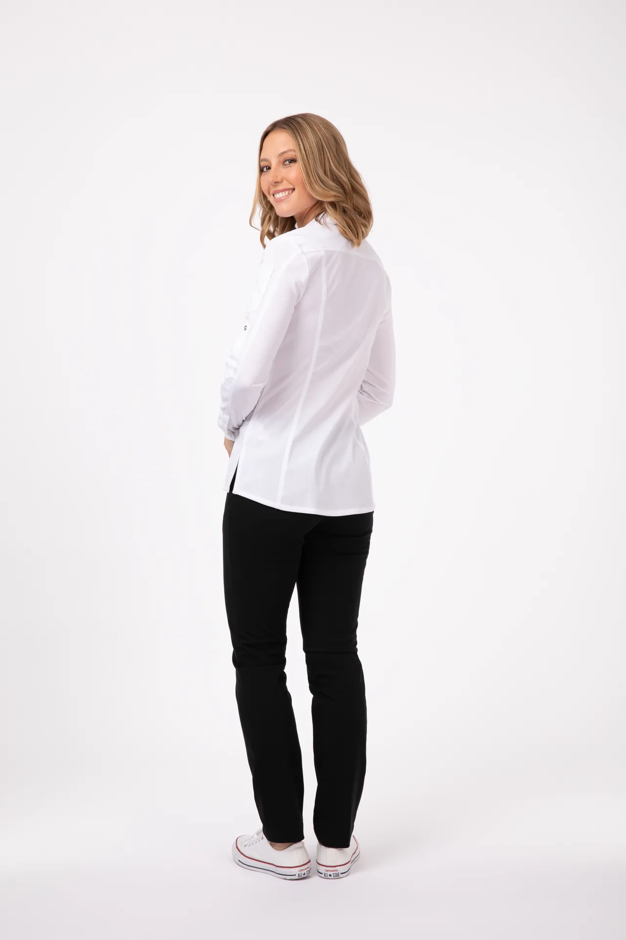 Chef Works SES02W-WHT-L Women's Seville Cook Shirt, 4XLarge, White, Poly/Cotton/Elastane