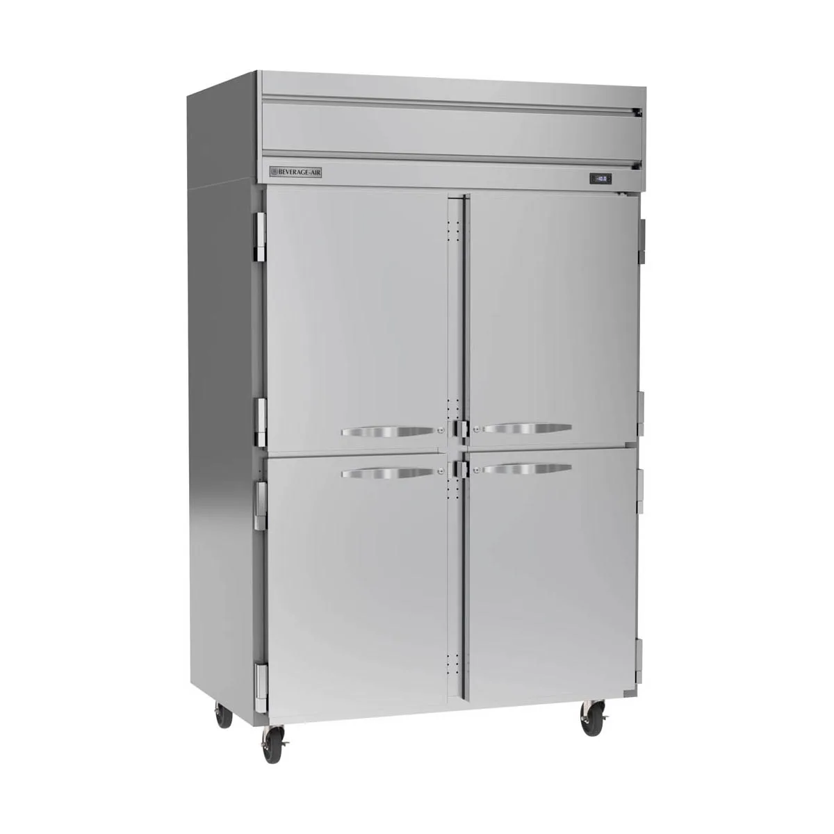 Beverage Air HF2HC-1HS 52" 4 Half Solid Doors 2-Section Reach-In Freezer, Top Mount, 45.2 cu. ft., Stainless Steel Front