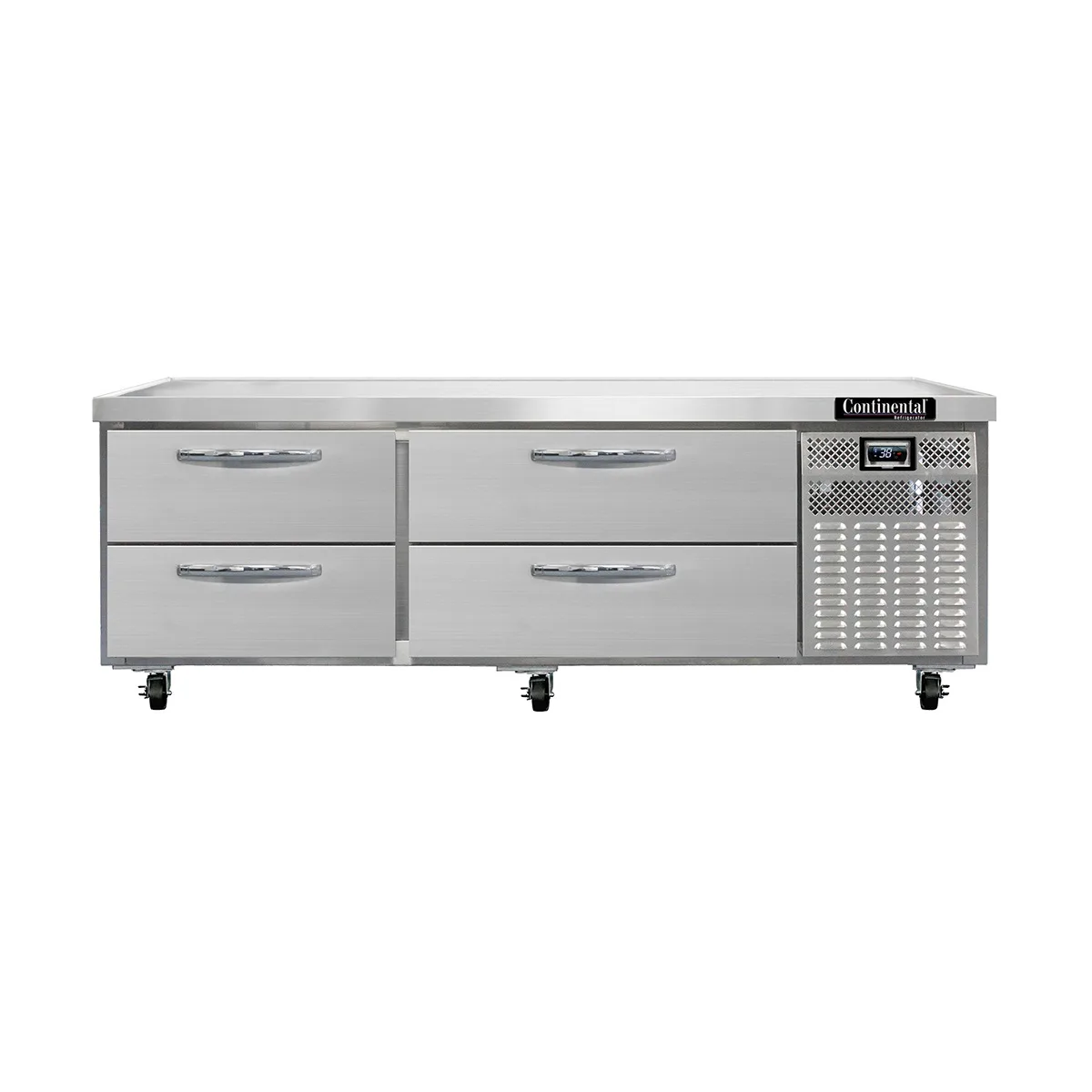 Continental Refrigerator D72GN 72" 4 Drawers Refrigerator Griddle Stand Chef Base w/ Marine Edge