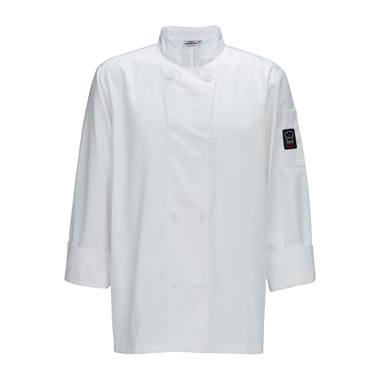 Winco UNF-6WM Mulholland Chef Jacket, Tapered Fit, Double Breasted, white, medium