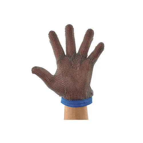 Winco PMG-1L Large Cut Resistant Glove , Stainless Steel, Blue Wrist Band