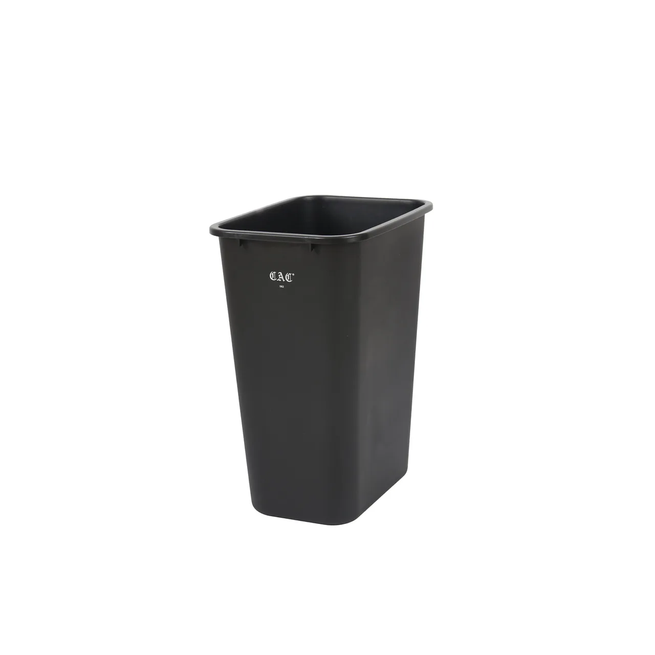 CAC China TCWB-41K - 41 Qt (10 Gal) Black Trash Can, 15" Length, No Lid, 40-49 Gallon Capacity