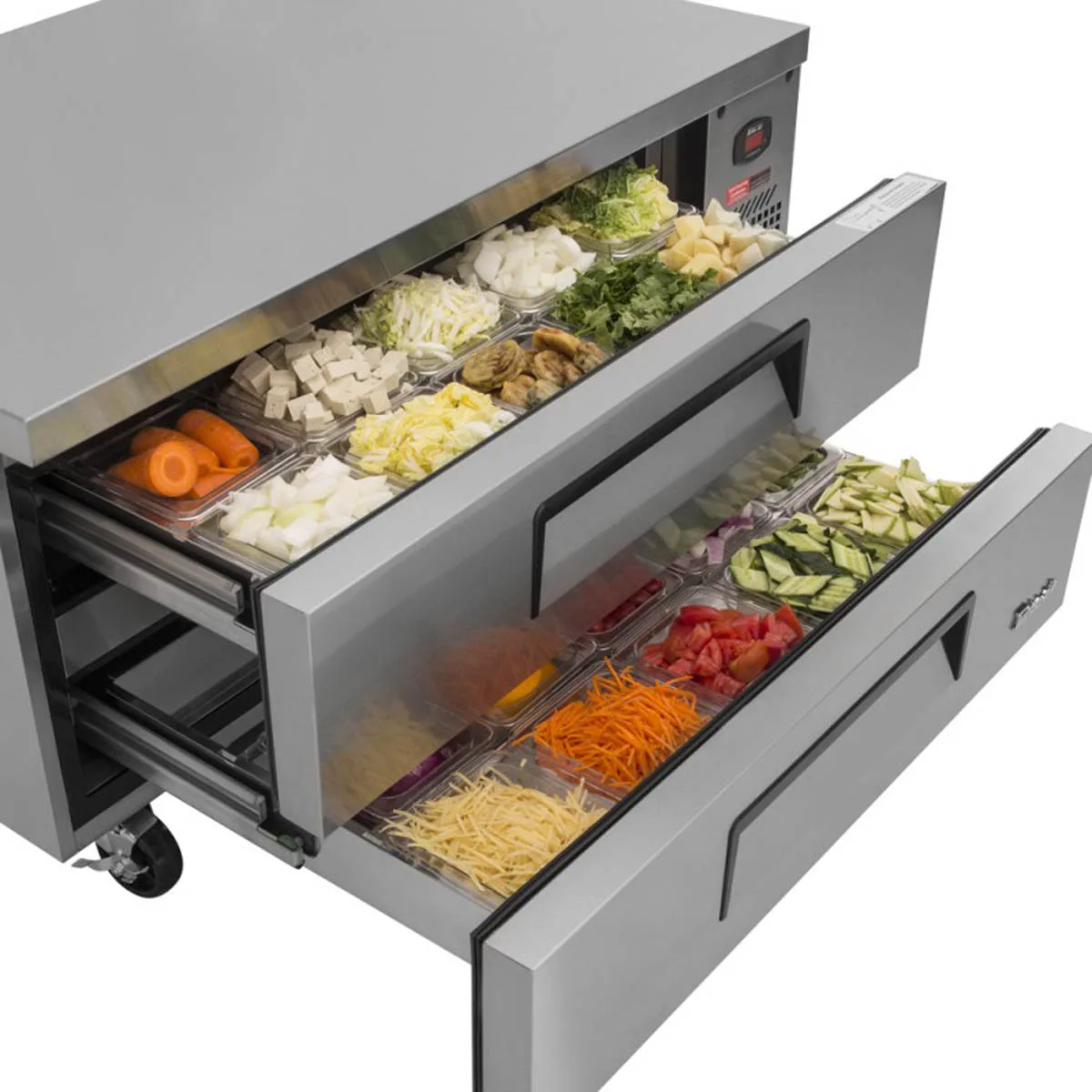 Turbo Air TCBE-48SDR-N 47" 2 Drawers Super Deluxe Chef Base Refrigerator, Flat Top, 7.5 cu. ft.