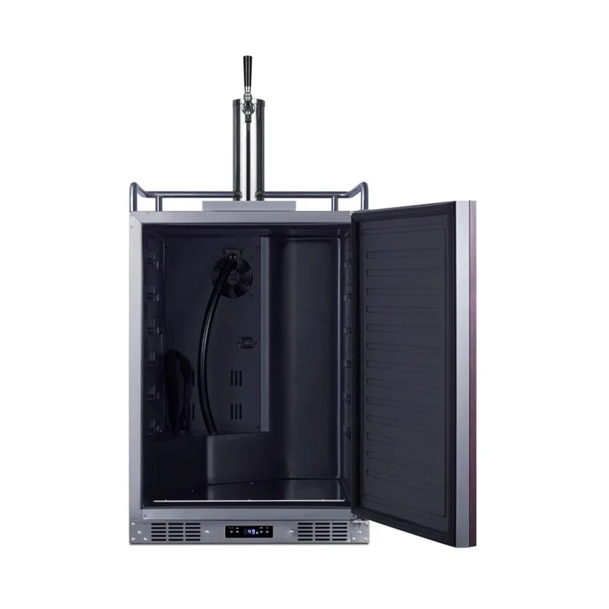 Summit SBC682PNR 24" Keg Cooler, 5.6 cu.ft Stainless, Right-Hand, 1‑Tap, 5 lb CO2 Tank, 115V ETL