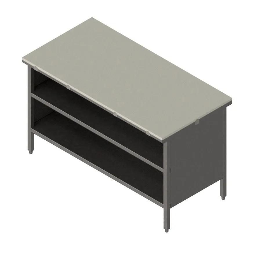 John Boos EBOP3-3072 Work Table, Cabinet Base with Open Front, 72"W X 30"D