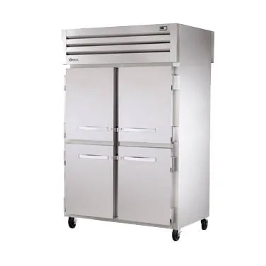 True STG2RPT-4HS-4HS-HC 2-Section Pass-Thru Refrigerator w/ Front 4 Solid & Rear 4 Solid Half Doors