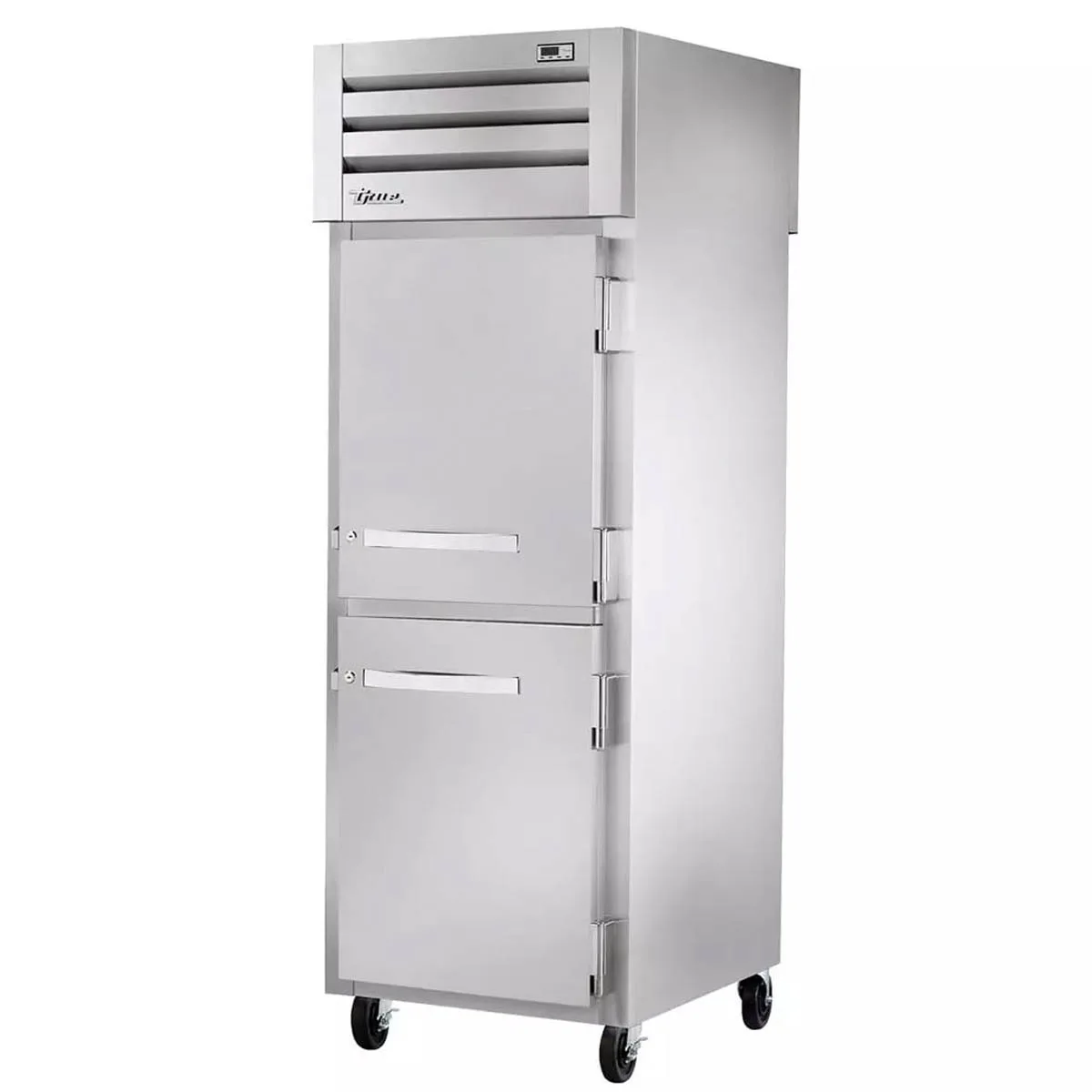 True STR1H-2HS 1-Section Reach-In Heated Holding Cabinet, 2 Half Doors with Locks, Stainless Steel