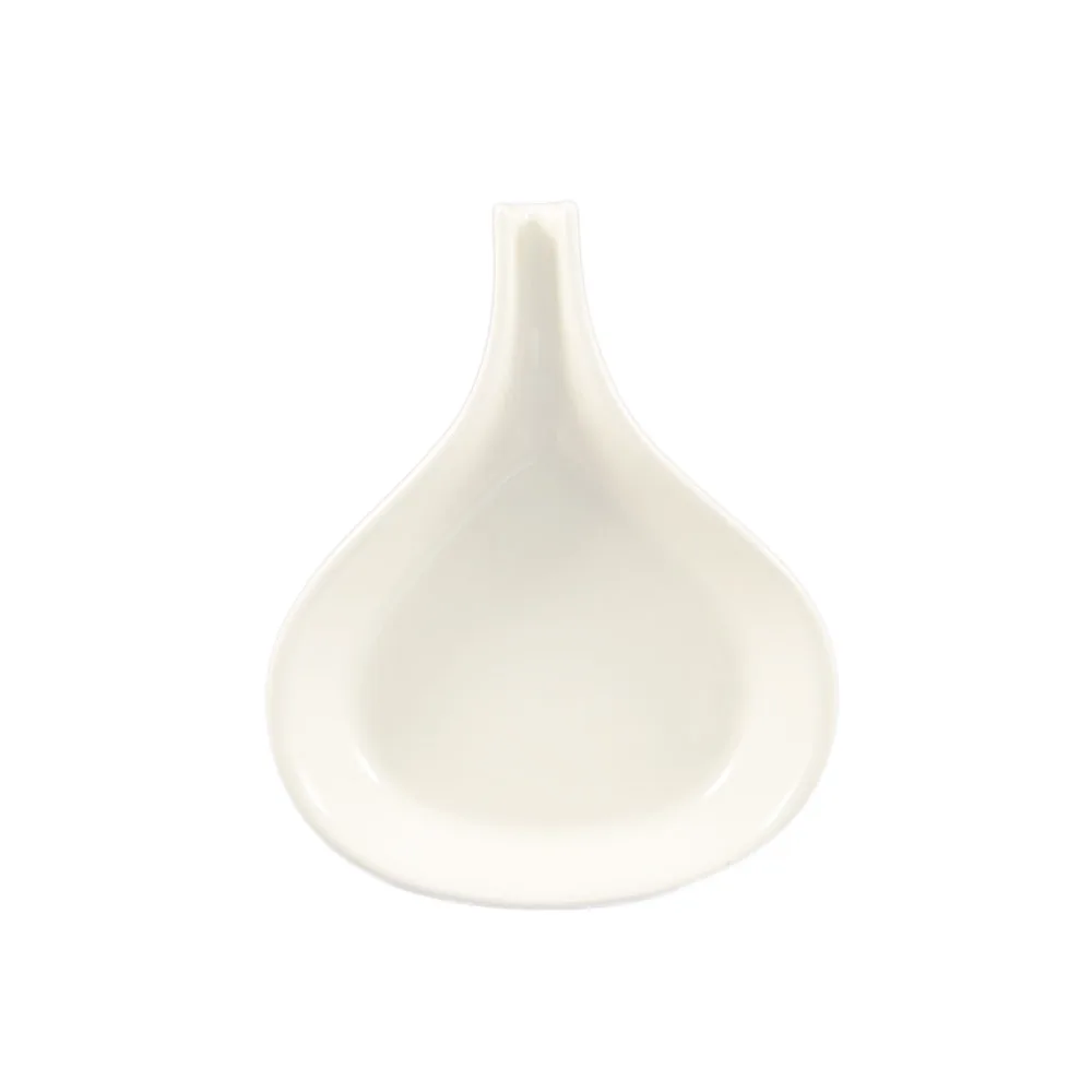 CAC China FP-12-W - Fry Pan Server 12 oz 9"¼ x 7" Pear Shape Ceramic American White - 1 Dozen
