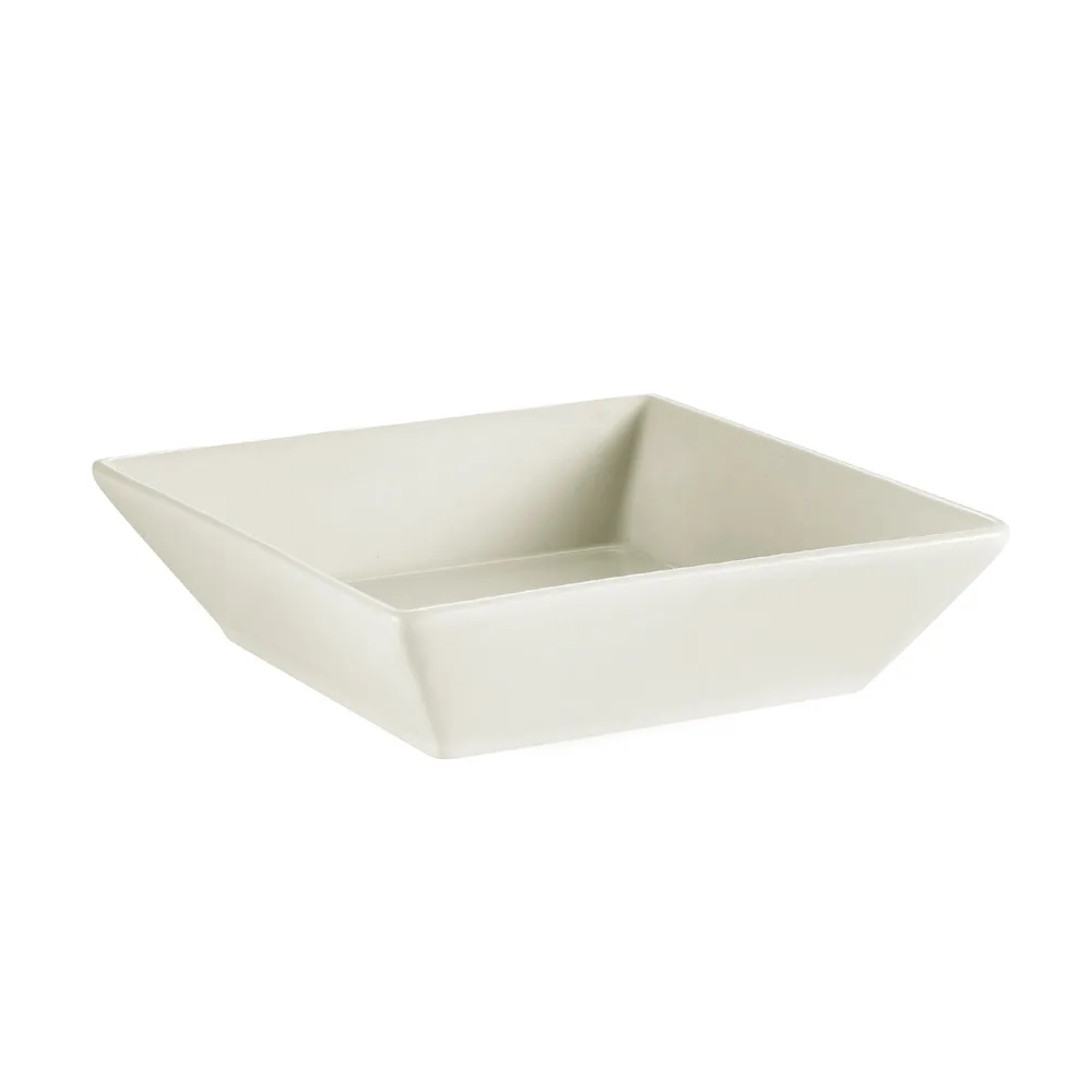 CAC China RE-B8 42oz Square Ceramic Bowl, 8"x8"x2-3/8", White, Dishwasher & Oven Safe - Dozen