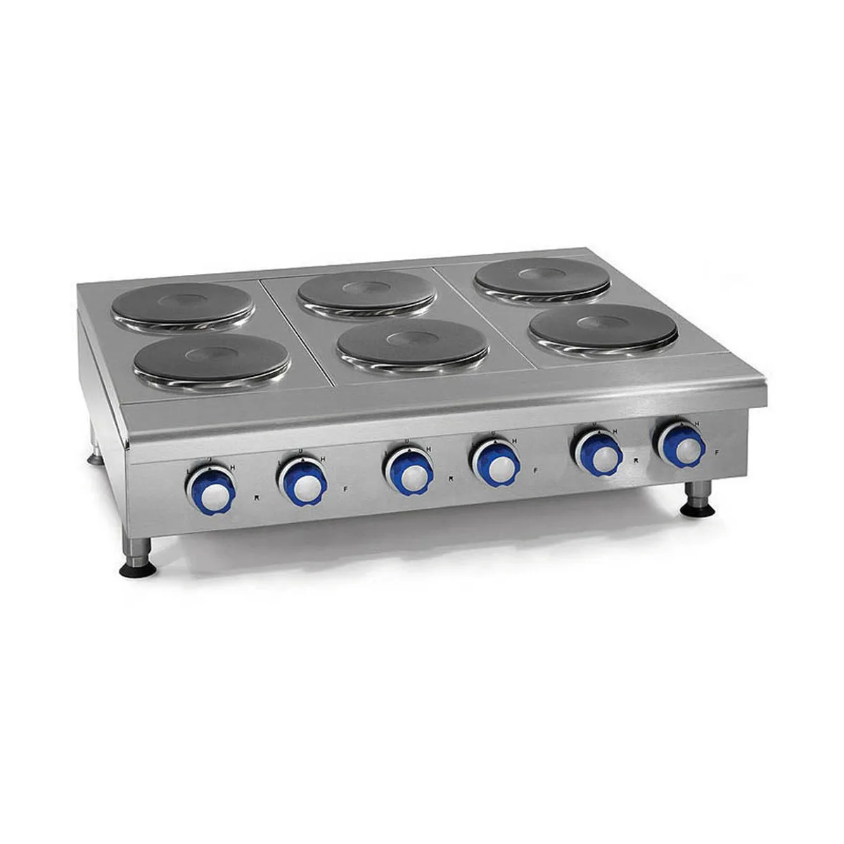 Imperial IHPA-8-48-E 48" Electric Countertop Hotplate w/ (8) Solid Burners, Infinite Controls, 16.0 kW