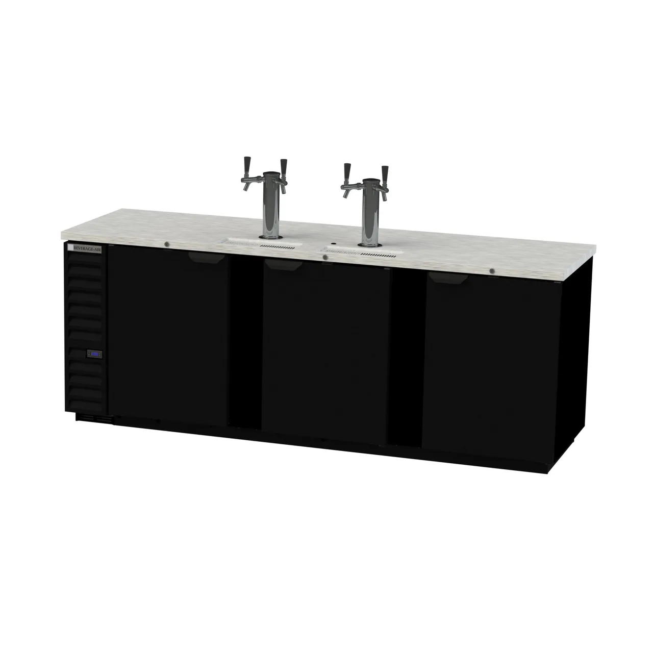 Beverage Air DD94HC-1-B 95" Draft Beer Cooler, 5‑Keg, 37.8 cu ft, Black, 2Col Faucet R290 1/3 HP USA