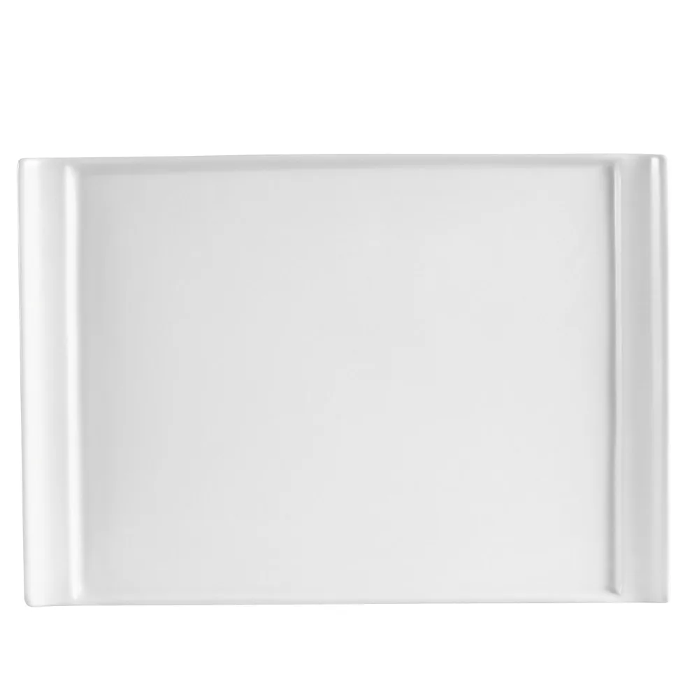 CAC China DYN-21 - Plate, 12" x 9" x 1" Rect. Bone White Porcelain, Dishwasher/Oven/MW Safe - Dozen