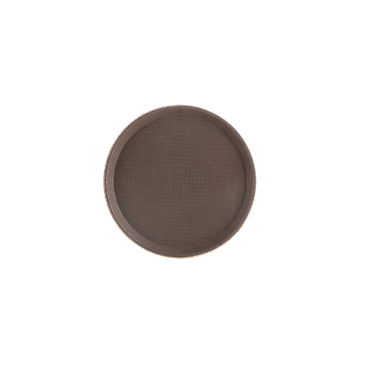 CAC China PDTR-11BN Super Tray, 11" Round Plastic Serving & Display Tray, Brown NSF Certified