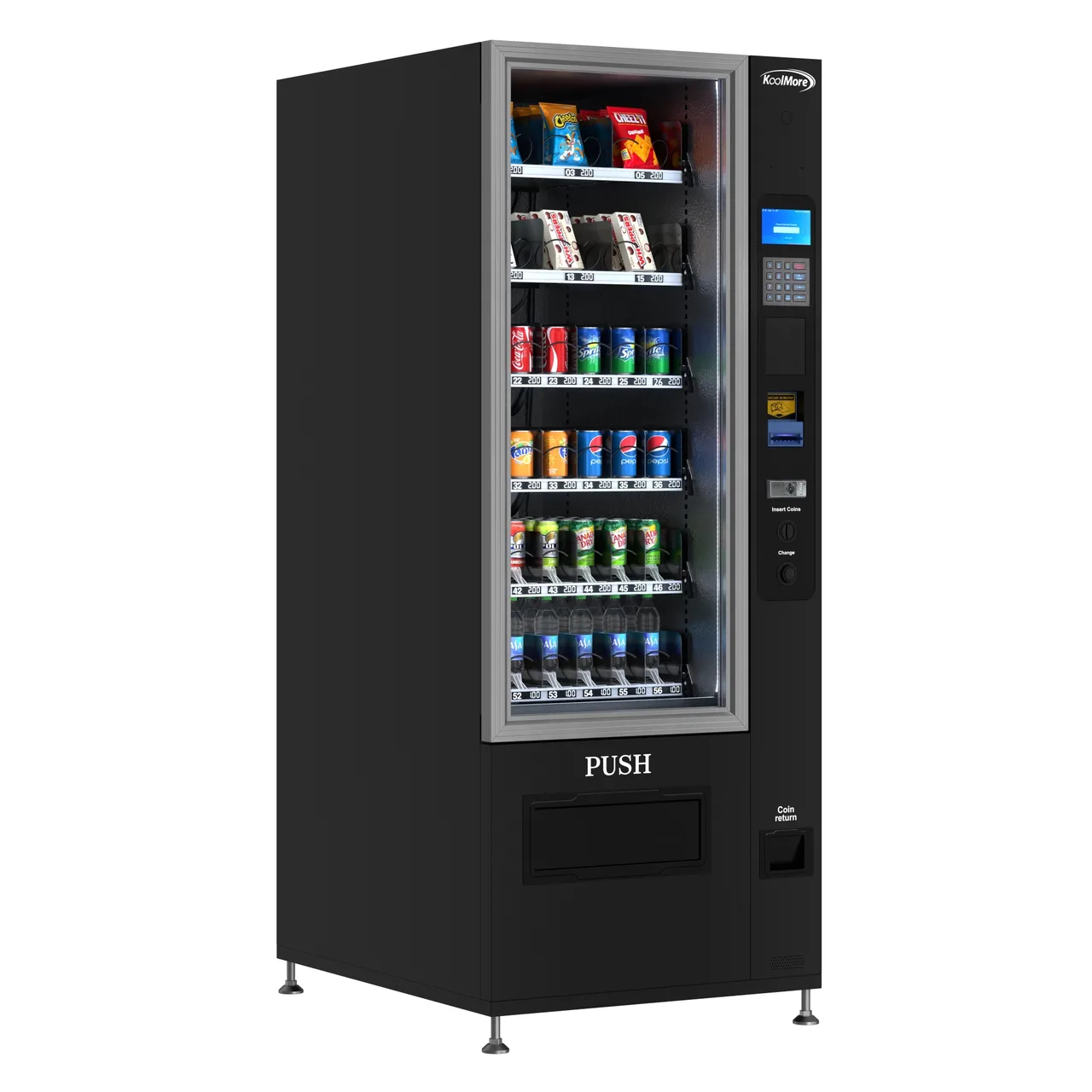 Koolmore KM-VMR-30-BC Refrigerated Snack and Drink Vending Machine w/ 36 Slots, Bill and Coin Acceptor