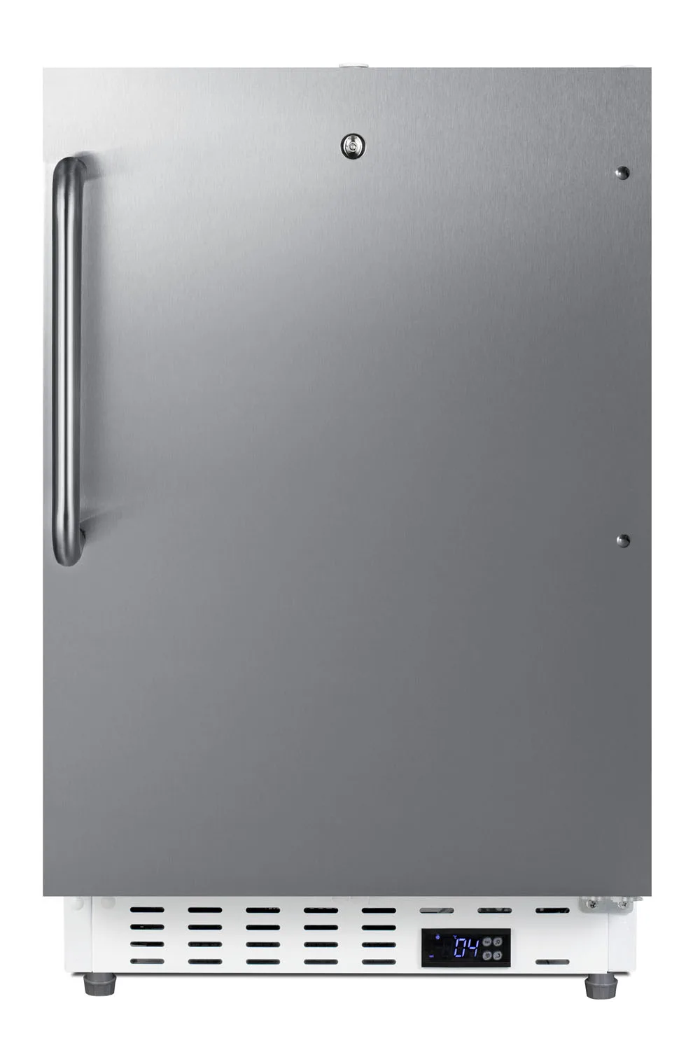 Summit SCR504SSTBADA 20" Undercounter Refrigerator in White, Stainless Steel Door, 3.3 cu. ft.
