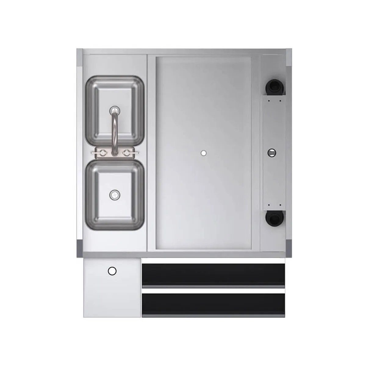 Krowne KRPT-36RP-10 36" Pass-Thru Combo Underbar Ice Bin/Cocktail Station w/ 10 Circuit - Right