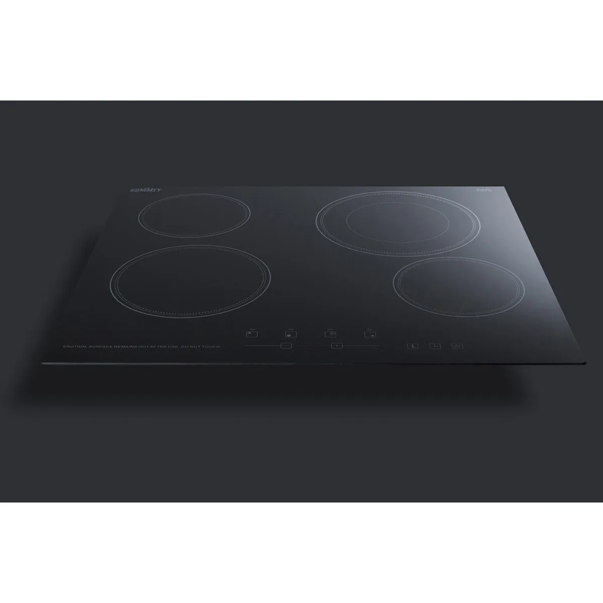 Summit CR4B23T5B 23 1/4" Electric Radiant Cooktop w/ (4) Burners, Black Ceramic Glass, Digital Controls, 6.4 kW, 220v