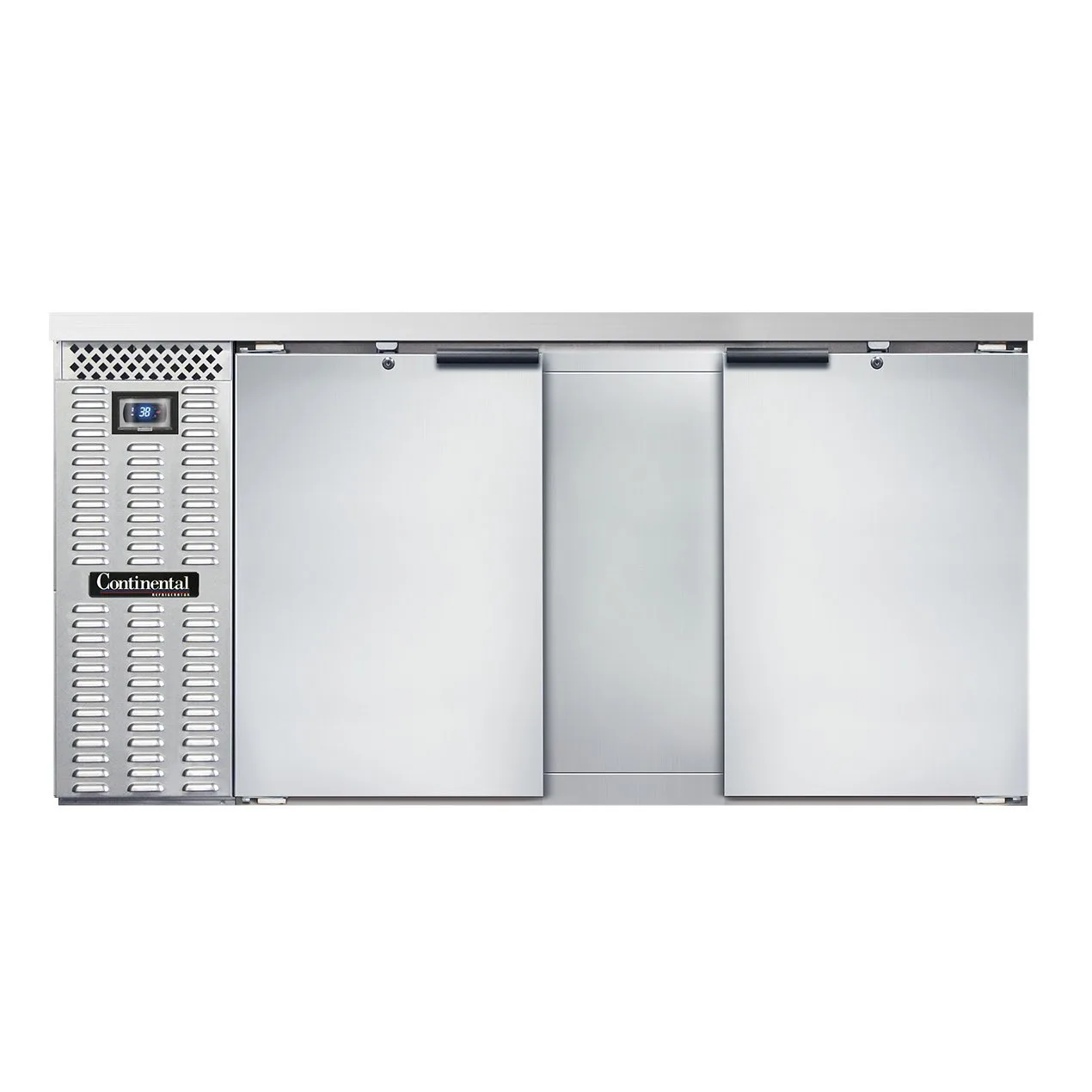 Continental Refrigerator BB69SNSS Refrigerated Back Bar Cooler w/ 2 Solid Doors, 18 Cu Ft, 69"