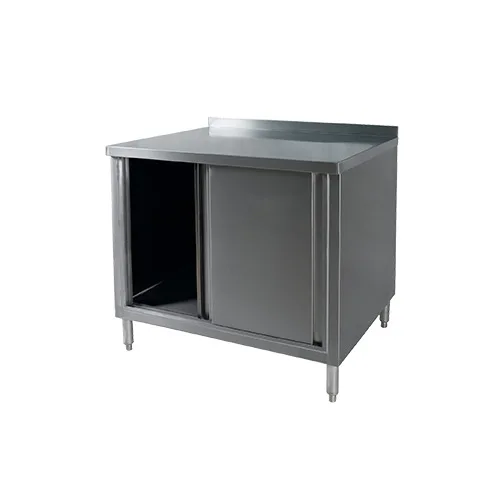 Klinger's Trading BCB3060-W/SHELF 60" Cabinet Base Sliding Doors Work Table with Mid-Shelf / Upturn