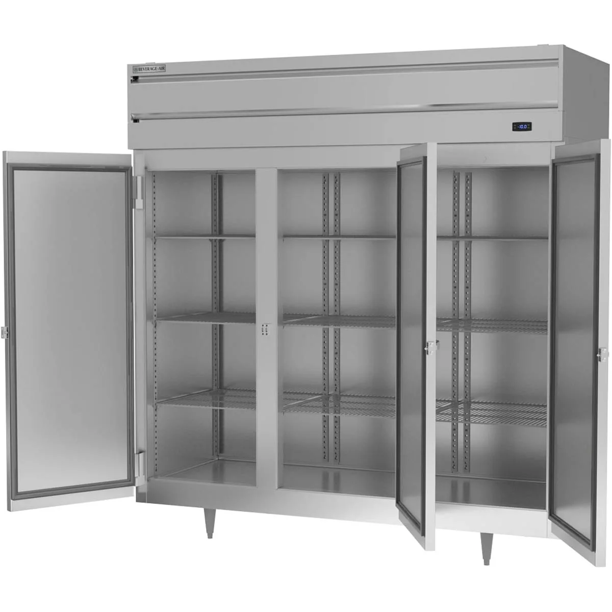 Beverage Air PF3HC-1AS 78" 3-Section Reach-In Freezer w/ 3 Solid Doors, Aluminum Interior, 68 cu. ft.