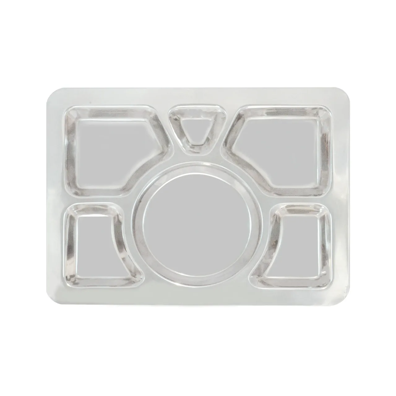 CAC China STRY-6R Compartment Tray, 15.5" X 11.5", 6 Compartments, Stainless Steel