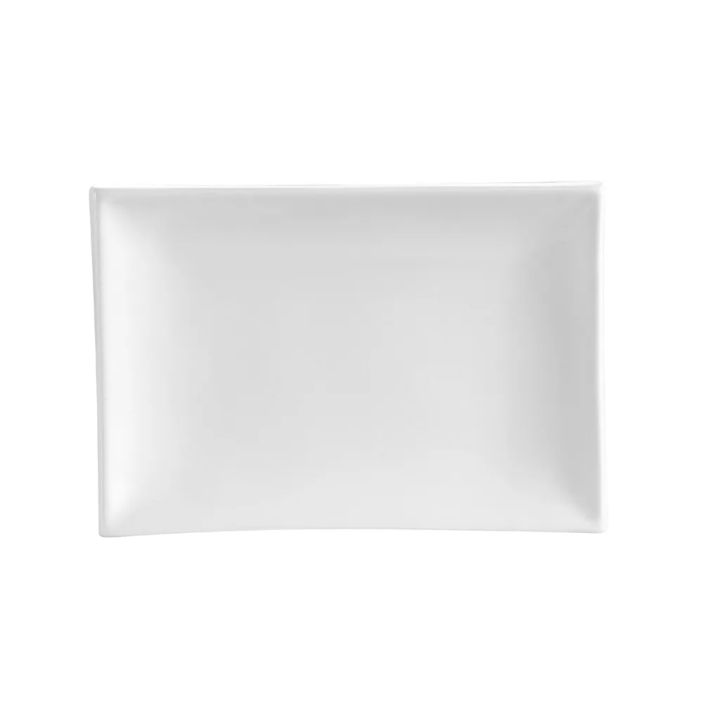 CAC China TOK-12 Tokyia Platter 8"L x 5-1/2"W x 1-1/4"H Rectangular Porcelain Bone White – 1 Dozen