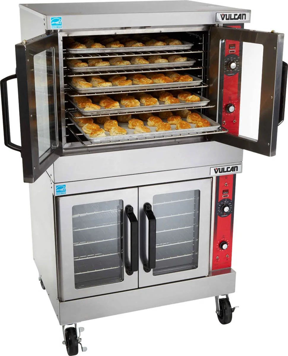 Vulcan VC44GD Full Size Gas Convection Oven with Double Deck, Solid State Controls, 120.000 BTU